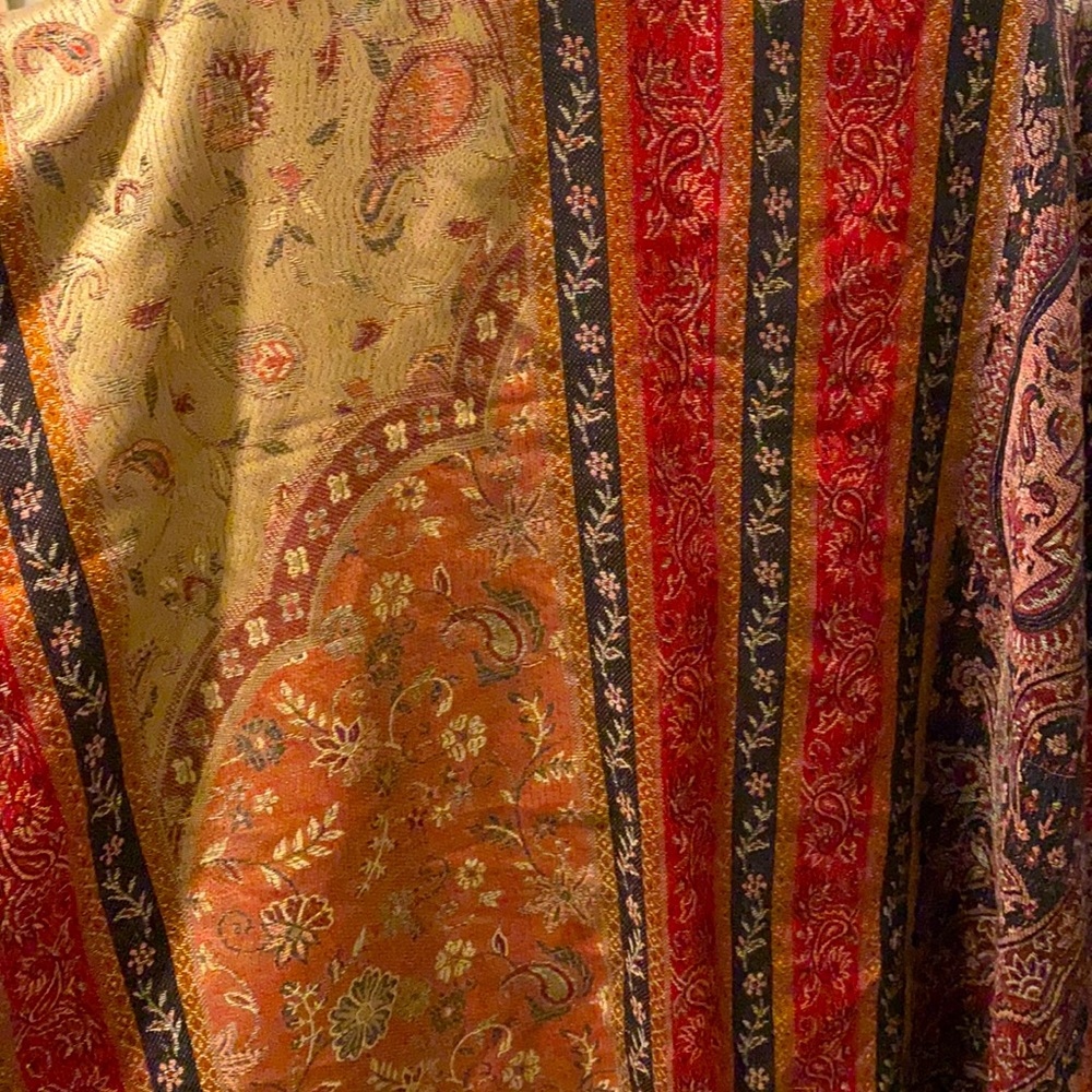 Abrol authentic shawl from India. Embroidered with real gold